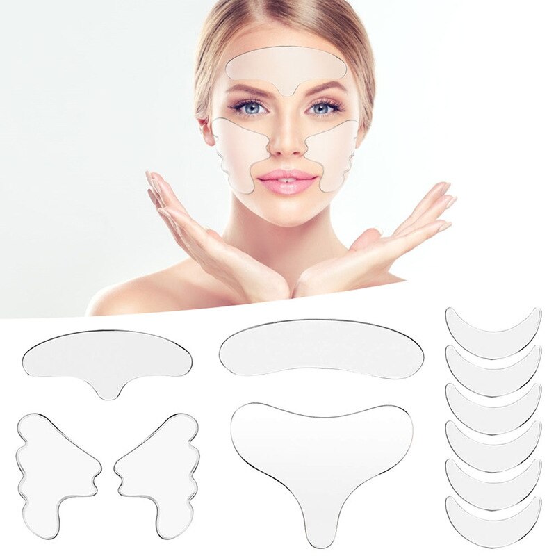 16 Pcs Anti Wrinkle Reusable Silicone Face Forehead Neck Skin Care Lifting Patches Anti Aging Facial Firming Pads